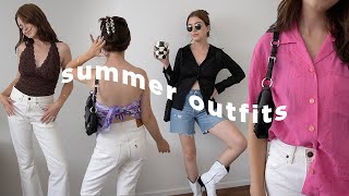 styling colorful + thrifted outfits for summer 2021
