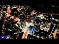 nightfall over downtown winnipeg manitoba drone video