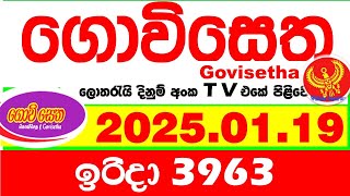 Govisetha 3963 2025.01.19 Today nlb Lottery Result අද ගොවිසෙත දිනුම් ප්‍රතිඵල  Lotherai dinum anka