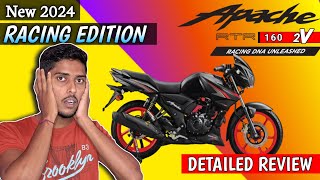 New 2024 TVS APACHE RTR 160 2V Racing Edition 🏁 : DETAILED REVIEW 🔥