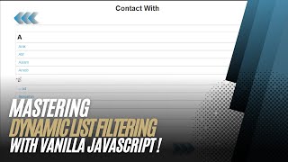 Building a Filterable List with Vanilla JavaScript | Tutorial