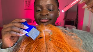 ASMR Lice Check 🔎 (plucking, scalp scratching, brushing, \u0026 lice comb)