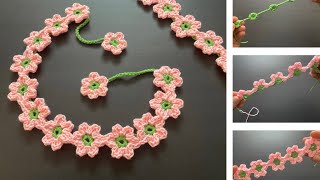 Квіточки гачком докладний МК зі СХЕМАМИ | Crochet flower | Цветочки крючком | Цветочная гирлянда