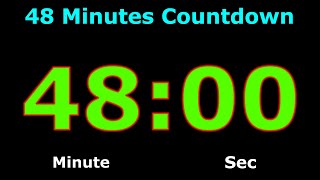 48 Minutes Countdown [Reverse Time] 48 To 0 Minute Timer | Digital Clock | Alarm | Stopwatch