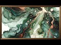 Geode inspired acrylic paint pour fluid art for Frame TV #frametvart #acrylicpourart #geodeart