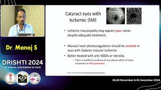 KSOS 2024 IC35 T3 Dr Manoj S Diabetic retinopathy and DME  with cataract Special considerations to i