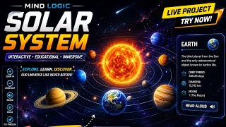 Explore the Universe with Mind Logic: Solar System I built using HTML, CSS, and JavaScript