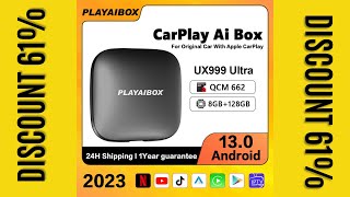 Carplay Ai Box Android 13 System Iptv Netflix 2023 UX999 Ultra 8G 128G QCM662 Wireless Car Multimedi