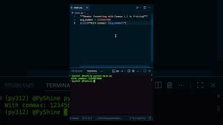 F-string Comma separation in Python ⚡️ #shorts