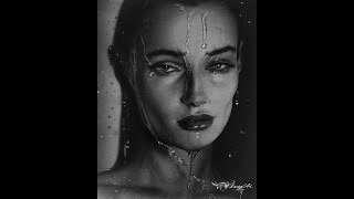 Drawing a Realistic Beautiful Girl Face with Water Effects