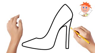 How to draw a high heeled shoe | Easy drawings