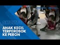 Seorang Anak Menangis setelah Terperosok ke Bawah Stasiun saat akan Naik KRL, Ditolong Petugas