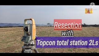 How to set topcon total station with Resection in Hindi टोटल स्टेशन topcon 2LS से Resection कैसे करे