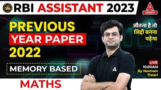 RBI Assistant Previous Year Question Paper 2022 | RBI Assistant Maths By Navneet Tiwari
