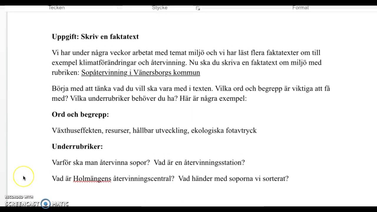 Uppgift: Skriv En Faktatext - YouTube