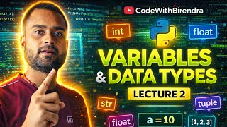 #Python Course Lecture 2 | Variables & Data Types Explained 🔥 Beginner Friendly (Hindi) #education
