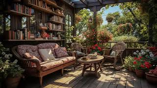 Cozy 4K Porch Space With Birdsong, Wind Chimes and Lake Wave Sounds For Relaxation