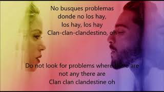 Shakira ft. Maluma - Clandestino (Spanish -English Lyrics)