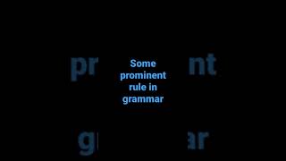 knowledge point- some prominent rule in english grammar