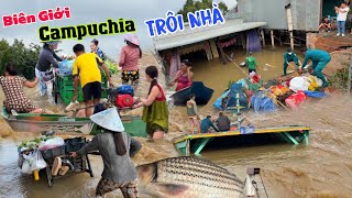Vỡ đê: Lũ tràn biên giới Campuchia ngập kỉ lục trôi nhà đường thành sông - Cá Tôm Chợ An Phú