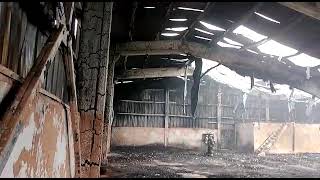 Bodega siniestrada en fábrica Celta de Coquimbo. Video: Gentileza Informes de Emergencias Coquimbo.