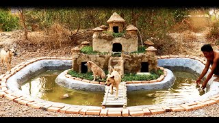 Build The Most Beautiful  Fish Pond Around Mud Dog House