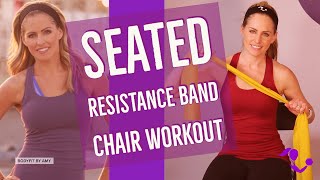 10 Minute BodySit Seated Resistance Band Workout:  At Home Chair Workout Using a Resistance Band