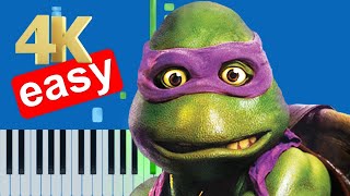 Teenage Mutant Ninja Turtles Theme Song (Slow Easy) Beginner Piano Tutorial 4K
