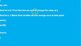 Explain final local variables in java?