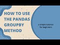 How to use the pandas groupby method