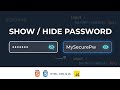 How to Show And Hide Password Using HTML, CSS & JavaScript.