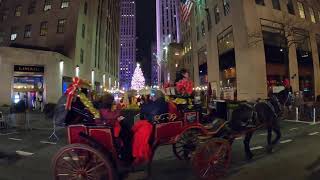 NYC Rockefeller Center Horse Carriage Rides with Holiday Light Tour!