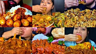 ASMR EATING SPICY CHICKEN BIRYANI, MUTTON CURRY, EGGS | BEST INDIAN FOOD MUKBANG |Foodie India|