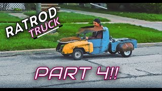 125cc RAT ROD GO KART TRUCK BUILD PT. 4 (FIRST RIDE)!!