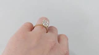 Classic 3ct Radiant Cut Lab Grown Diamond Unique Proposal Ring for Her | Moissanite Hidden Halo ring