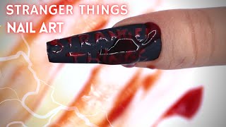 Stranger Things Nail Art Quick Nail Tutorial Nail Video #nails #strangerthings #inspiration