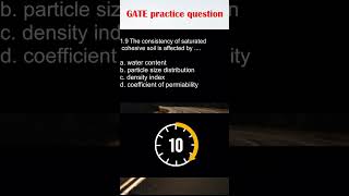 Soil mechanics MCQ for GATE. Geotechnical engineering. #gate #ese, follow for more🙏