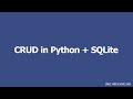 CRUD operation using Python + SQLite