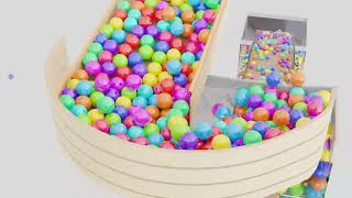 Marble Run With Only Funnels.12_000 colorful Balls Marble Run screening animation V02#marblerun