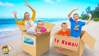 We Pretend To Send Ourselves Overseas To Hawaii Again! (skit) Kids Fun TV Family Vacation