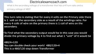 Electrical Question of the Day # 116 Transformer Turns Ratio NEC Exam Prep 480*