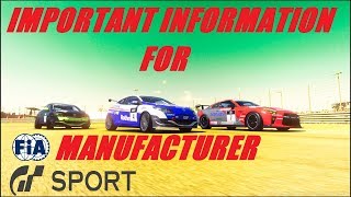 GT Sport FIA Manufacturer Important Information