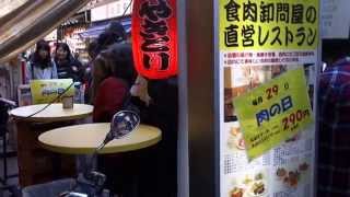 今日は肉の日　御徒町　肉の大山　開店前の行列　2014.10.29 Okachimachi