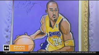 South Florida artist unveils Kobe Bryant painting for "Mamba Day"
