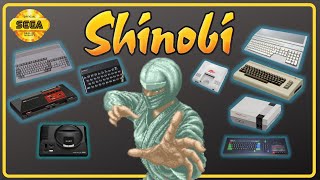 SHINOBI Sega Arcade-ZX Spectrum VS C64, Amstrad+Commodore Amiga VS ST + PC ENGINE-SMS-NES Comparison