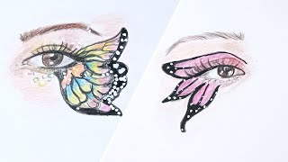 how to draw butterfly eye||how to draw beautiful😍 butterfly eye easy  for beginners