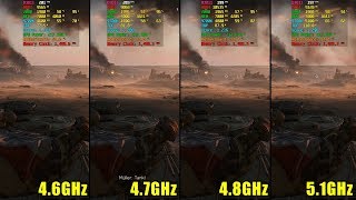 BF V: i7-9700K [4.6GHz vs 4.7GHz vs 4.8GHz vs 5.1GHz]