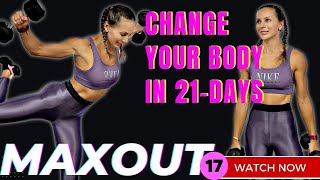 Low-Impact Cardio HIIT, Strength, Abs & Stretching (intense fat burn) | 21-Day MAXOUT Challenge