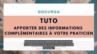 Apporter des informations complémentaires à votre praticien