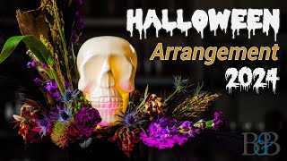 Halloween Flower Arrangement with Light-up Skull | Episode 65 of Blossoms and Bourbon